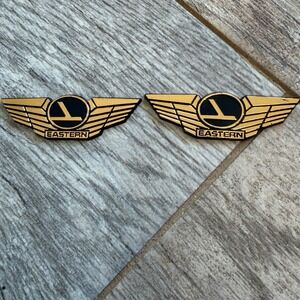 Eastern Airlines Pilot Wings Set 2 pc Lapel Pin Aviation Uniform Pins Plastic